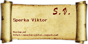 Sperka Viktor névjegykártya